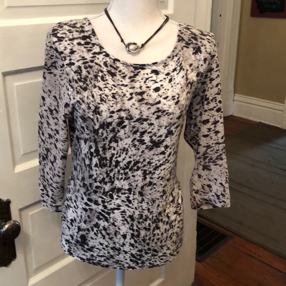 Mixed Media Animal Print Top